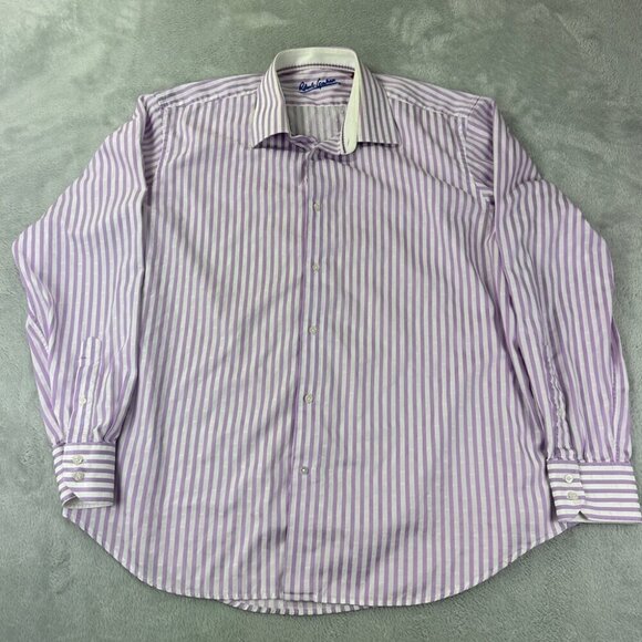 Robert Graham Stripped Long Sleeve Dress Shirt Men’s Size XL - Picture 1 of 11